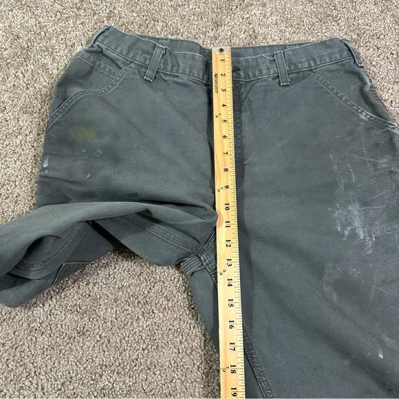Carhartt Men’s Green Denim Carpenter Pants‎ Work Wear  (No Size Tag) Waist 16in - Picture 10 of 13
